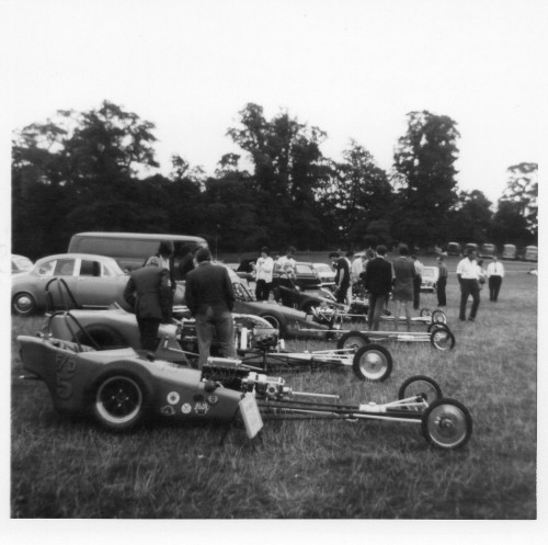 Some of the dragsters on display, Harold Bull's Strip Duster nearest.