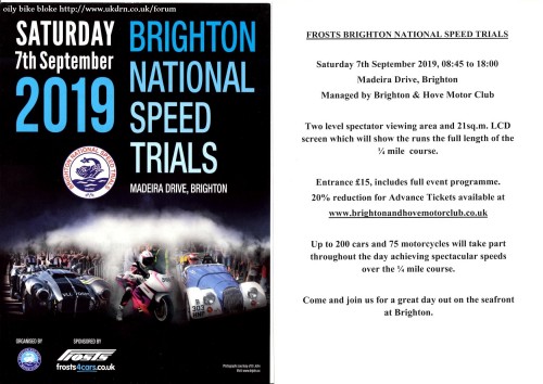 Flyer - Brighton Speed Trials 2019