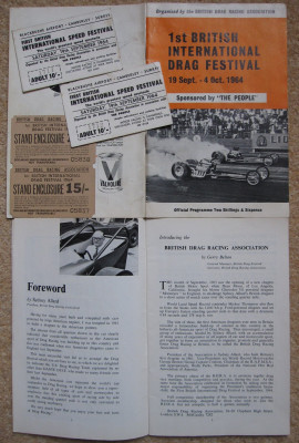 Dragfest 1964, tickets and programme - Oily B