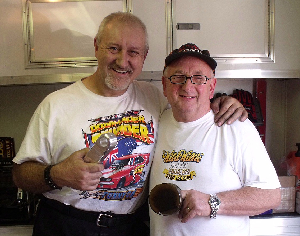 Bazz discussing rod length and piston wrist pin combinations with Micky