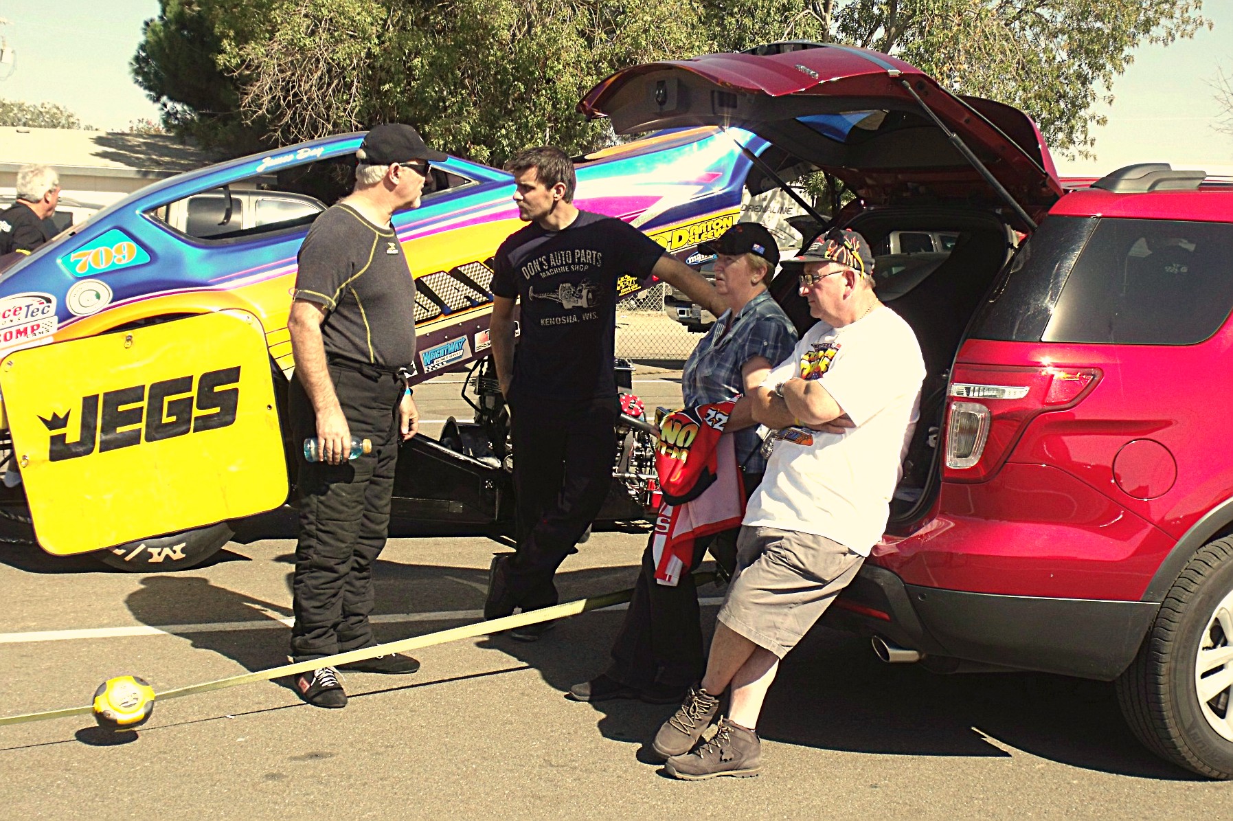 Hurry up, wait... 3 oil downs in NTF took over an hour to clean up, so all there was to do was wait in the 10 car wide staging lanes. Don't go falling asleep Micky!