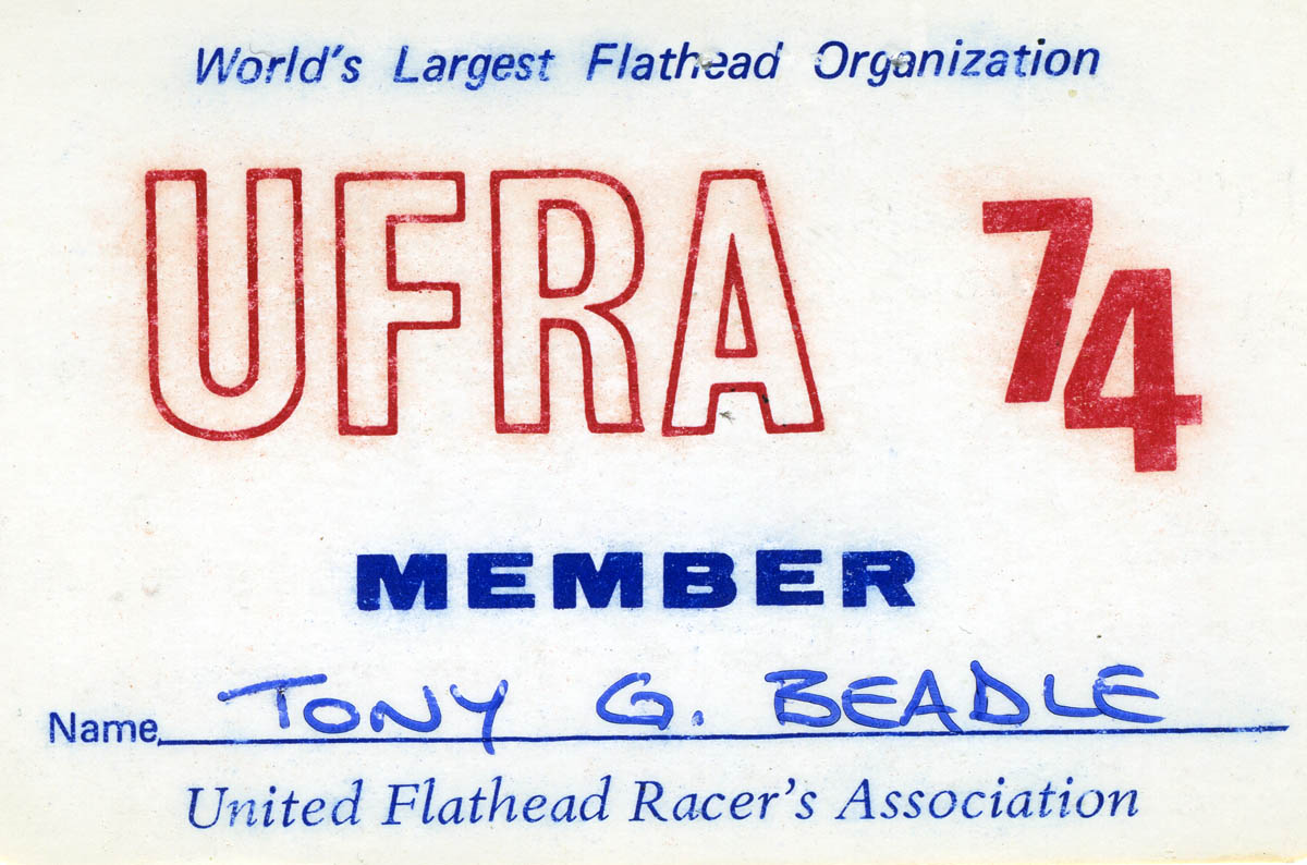 Tony's UFRA membership card